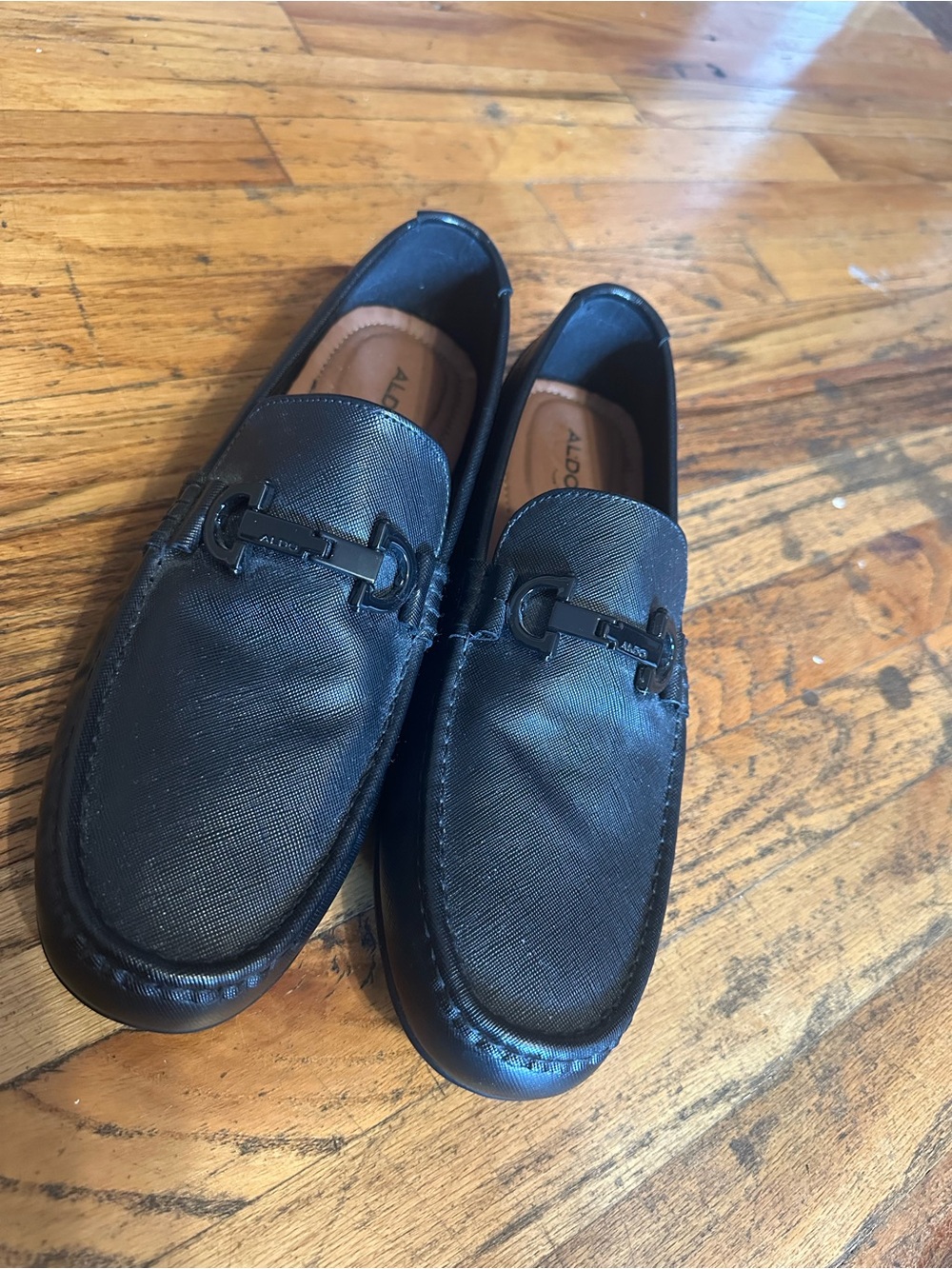 Aldo Men's black Slip-On Bit Loafers